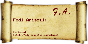 Fodi Arisztid névjegykártya